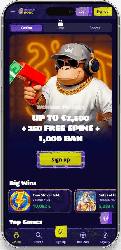 Bonuskong application